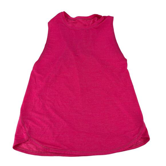 LULULEMON In A Cinch Tank Neon Pink Stripe Sleeveless Pullover Racerback Size 8 - Picture 4 of 6